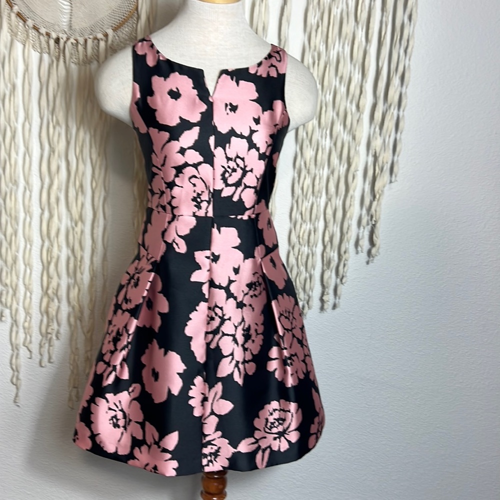 Milly Minis Pink and Black Fit n Flare Dress Size 14